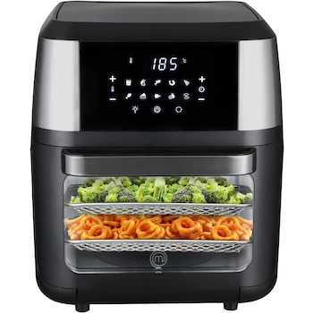 Imagen 1 de Hukën x MasterChef Horno Freidora de Aire Multifuncional 12 L, Modelo MK-AFO-12SS, Color Acero/Negro, Dimensiones 31.5 x 34.5 x 39.5 cm, Acero Inoxidable
