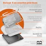Miniatura de Hukën x MasterChef Horno Freidora de Aire Multifuncional 12 L, Modelo MK-AFO-12SS, Color Acero/Negro, Dimensiones 31.5 x 34.5 x 39.5 cm, Acero Inoxidable