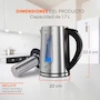 Miniatura de Hukën x MasterChef Tetera Eléctrica STEEL-FUSE 1.7L Hervidor de Agua con Infusor de Té Removible Acero Inoxidable