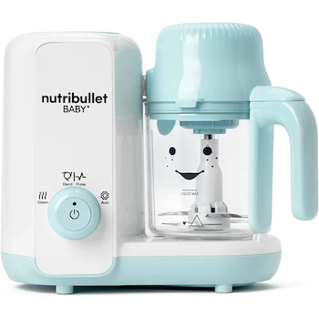 Imagen de referencia para NutriBullet - Baby Steam + Blend, blanco/azul, Modelo NBY50200, Serie NutriBullet Baby, Capacidad 16 oz, Dimensiones 27 cm profundidad x 15 cm ancho x 23.3 cm altura