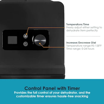 Imagen 4 de Elite Gourmet Deshidratador de Alimentos EFD-308 con 4 Bandejas de Acero Inoxidable Negro