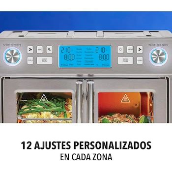 Imagen 4 de PowerXL Duplex Horno y Freidora de Aire de 24 Litros, Color Acero Inoxidable, Modelo TO68D5-2SPLA, Tamaño 44.4 x 54.41 x 51.31 cm
