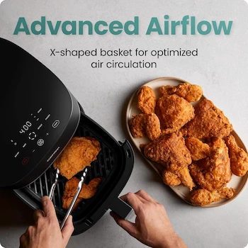 Imagen 4 de Freidora De Aire Digital Chefman, TurboFry, Tamaño Familiar, Capacidad de 5 Litros (5 Quart / 4.73 L), Color Negro, Modelo RJ38-5T-MX