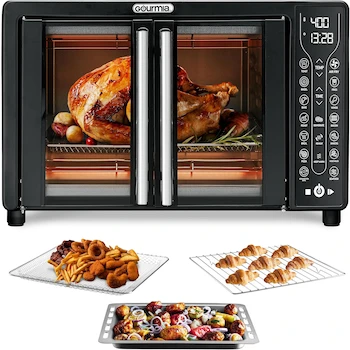 Imagen de referencia para Gourmia GTF7460 Digital French Door Air Fryer Toaster Oven 24L 6-Slice Large Black