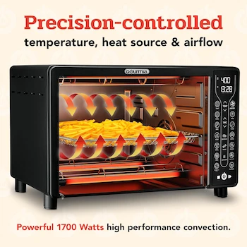 Imagen 4 de Gourmia GTF7460 Digital French Door Air Fryer Toaster Oven 24L 6-Slice Large Black