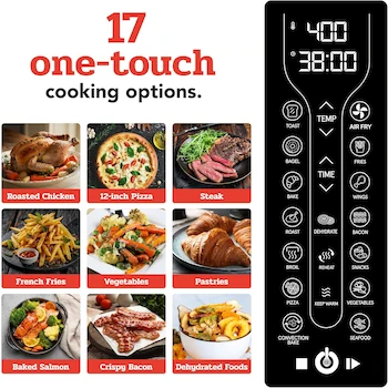 Imagen 5 de Gourmia GTF7460 Digital French Door Air Fryer Toaster Oven 24L 6-Slice Large Black