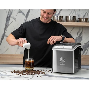Imagen 2 de Hukën x MasterChef FreezeMAX MK-IM-9C Máquina de Hielos 1.3L Acero Inoxidable 2 Tamaños de Hielo Panel Digital