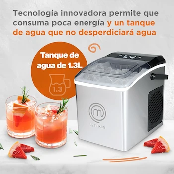 Imagen 5 de Hukën x MasterChef FreezeMAX MK-IM-9C Máquina de Hielos 1.3L Acero Inoxidable 2 Tamaños de Hielo Panel Digital