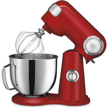 Imagen 3 de Cuisinart SM-50RES Batidora de Pedestal Precision Master, Color Rojo, Capacidad 5.5 Qt (5.2 L), Tazón de Acero Inoxidable