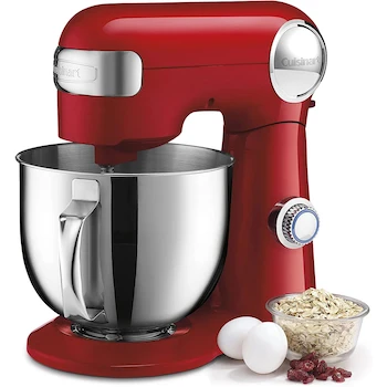 Imagen 4 de Cuisinart SM-50RES Batidora de Pedestal Precision Master, Color Rojo, Capacidad 5.5 Qt (5.2 L), Tazón de Acero Inoxidable
