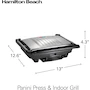 Miniatura de Hamilton Beach 25410 Panini Press, Sandwich Maker & Electric Indoor Grill, Acero Inoxidable, Superficie de Cocción 95 pulgadas²
