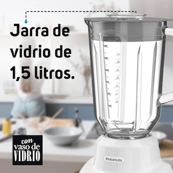Imagen 5 de TAURUS GAUDI Blanco | Licuadora con Vaso en Forma de Diamante de Vidrio de 1.5 L | Modelo GAUDÍ | Serie Gaudi | Dimensiones 18.5 x 25 x 36 cm | Peso 2.3 kg