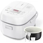 Miniatura de Toshiba Mini Olla Arrocera 3 Tazas (sin cocer), Pequeña Olla Arrocera Vaporera y Calentador, Color Blanco, Modelo B091TW6ND5