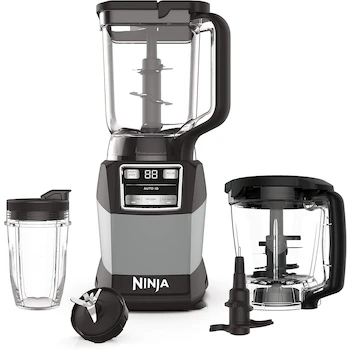 Imagen de referencia para Ninja AMZ493BRN Sistema de Cocina Compacto con Auto-iQ, Batidora y Procesador de Alimentos, Taza de 18 oz, Jarra 72 oz, Tazón 40 oz, Negro/Gris