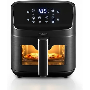 Imagen 1 de Hukën x MasterChef® StylePro™ – Freidora de Aire Multifuncional 4.5L Acero Inoxidable con Ventana y Luz Interna