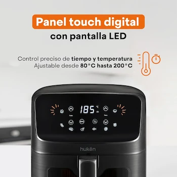 Imagen 5 de Hukën x MasterChef® StylePro™ – Freidora de Aire Multifuncional 4.5L Acero Inoxidable con Ventana y Luz Interna