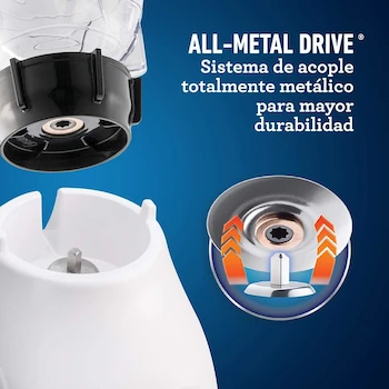 Imagen 5 de Oster® Licuadora con Vaso de Plástico de 1.25 L y Control de Perilla Modelo BLSTKAP-WRD-013 Color Blanco