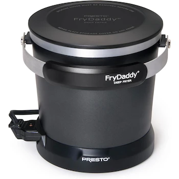Imagen 3 de Presto 05420 FryDaddy Freidora Eléctrica Negra, Serie FryDaddy, Modelo 05420, Color Negro, Capacidad para Cuatro Porciones con 4 Tazas de Aceite, Tamaño Compacto 21.3 x 20.7 x 18.7 cm, Marca Presto, Material Cerámica y Aluminio Fundido