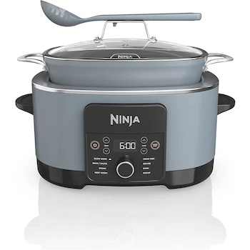 Imagen de referencia para Ninja MC1001 Foodi PossibleCooker PRO 8.5 Quart Multi-Cooker, Sea Salt Grey, with Glass Lid & Integrated Spoon, Nonstick Oven Safe Pot
