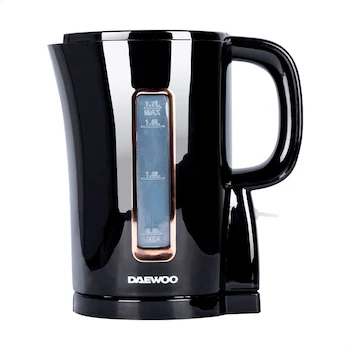 Imagen 1 de DAEWOO Hervidor Eléctrico Inalámbrico Negro Modelo DKS-1319 1.7 Litros Calefactor de Acero Inoxidable