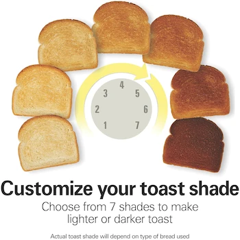 Imagen 5 de Hamilton Beach 22614Z Tostador de 2 Rebanadas, Color Negro con Plata, Dimensiones 28,7 x 16,26 x 17,78 cm