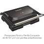 Miniatura de Proctor Silex Prensa para Panini y Parrilla Compacta, Negra, Modelo 25440, Superficie de Cocción 451.61 cm², Capacidad para 2 Sándwiches Gruesos, Dimensiones 25.9 cm Profundidad x 29.7 cm Ancho x 9.9 cm Altura