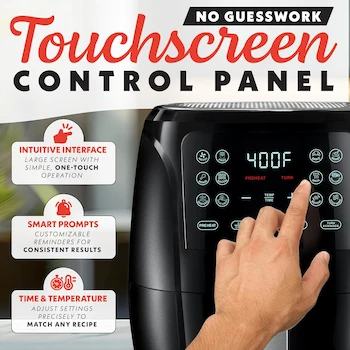 Imagen 4 de Gourmia GAF686 Freidora de Aire Digital 6 Qt (5.6 L) Capacidad Familiar Color Negro