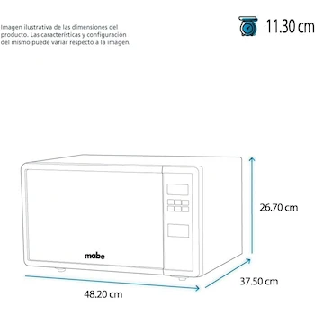 Imagen 2 de Mabe Horno de Microondas HMM09NJ1 0.9 pies cúbicos (25 L) 120 V Negro