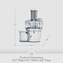 Miniatura de Breville BJE200XL - Extractor de Zumo Compacto, Color Blanco, 700 W, Capacidad 25 Onzas Líquido, Contenedor Pulpa 1.6 qt, Dimensiones 24.99 x 23.01 x 40.01 cm, Peso 3.8 kg