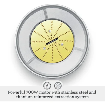 Imagen 3 de Breville BJE200XL - Extractor de Zumo Compacto, Color Blanco, 700 W, Capacidad 25 Onzas Líquido, Contenedor Pulpa 1.6 qt, Dimensiones 24.99 x 23.01 x 40.01 cm, Peso 3.8 kg