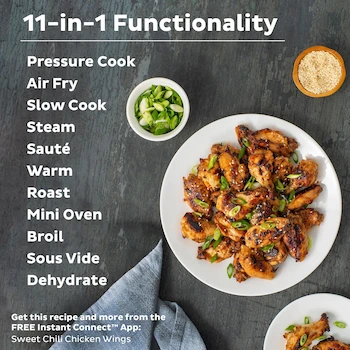 Imagen 4 de Instant Pot Duo Crisp 11 en 1 Freidora de Aire y Olla Eléctrica a Presión 6 Litros / 6 Quart Acero Inoxidable