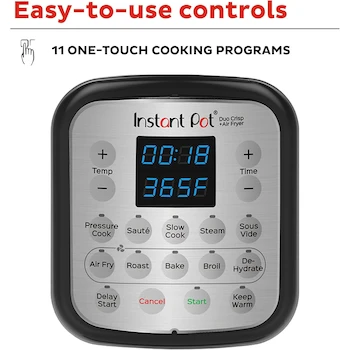 Imagen 5 de Instant Pot Duo Crisp 11 en 1 Freidora de Aire y Olla Eléctrica a Presión 6 Litros / 6 Quart Acero Inoxidable