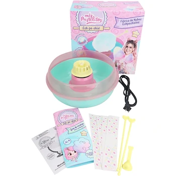 Imagen de referencia para Mis Pastelitos - Máquina de Algodón de Azúcar Eléctrica para Hogar, Modelo B0CN2VLV7K, Color Principal Rosa con Detalles, Incluye Bastones y Guía de Recetas