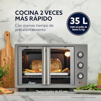 Imagen 5 de Oster Horno Eléctrico con Freidora de Aire 35 L Gris TSSTTV35FDMAFNS-1MX