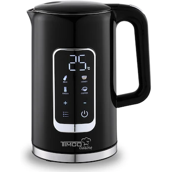 Imagen alusiva al producto Tetera Timco Jarra Eléctrica Digital Automática JE8723DN 1.7 L 4 Niveles de Temperatura Preestablecidos Color Negro