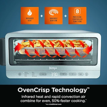 Imagen 4 de Ninja Flip Tostador Horno y Freidora de Aire 8 en 1 Gran Capacidad Abatible Acero Inoxidable SP151