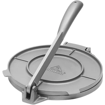 Imagen alusiva al producto IMUSA USA MEXI-86008 Cast Aluminum Tortilla Press, 8-Inch, Silver