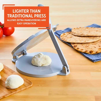 Imagen 4 de IMUSA USA MEXI-86008 Cast Aluminum Tortilla Press, 8-Inch, Silver