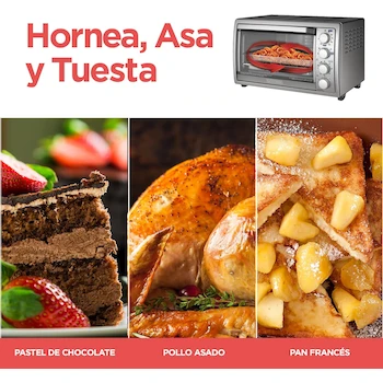 Imagen 4 de Black+Decker Horno Eléctrico Freidora de Aire 3 en 1 con Rostizador TO4315SS-LA Gris Acero Inoxidable