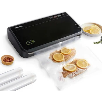 Imagen de referencia para FoodSaver FM2100-000 Máquina Selladora al Vacío con Bolsas Selladoras, Rollo y Selladora de Mano, Color Negro, Dimensiones 41.4 x 23.4 x 10.2 cm, Peso 3 kg