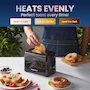 Miniatura de Elite Gourmet ECT1027B Tostador Negro de 2 Rebanadas con Ranuras Extra Anchas de 1.25 Pulgadas, Dimensiones 5.75 x 9.25 x 6.25 Pulgadas