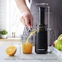Miniatura de Elite Gourmet EJX600 - Exprimidor Lento de Masticación Compacto y Pequeño que Ahorra Espacio, Extractor de Jugo Prensado en Frío, Color: Gris Carbón, Capacidad de Taza: 16 Onzas, Tamaño: 8.3 cm Ancho x 8.3 cm Profundidad x 30.5 cm Alto
