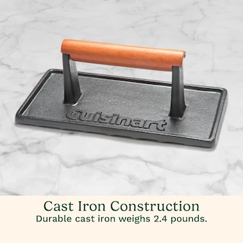 Imagen 5 de Cuisinart CGPR-221 Cast Iron Grill Press with Wood Handle, 2.8 Pounds
