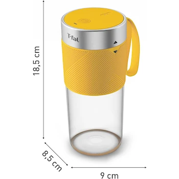 Imagen 2 de T-fal Licuadora Portátil Lightmix BL1C02X0, Vaso de 300ml, Color Amarillo