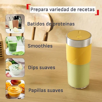 Imagen 3 de T-fal Licuadora Portátil Lightmix BL1C02X0, Vaso de 300ml, Color Amarillo