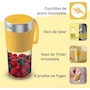 Miniatura de T-fal Licuadora Portátil Lightmix BL1C02X0, Vaso de 300ml, Color Amarillo
