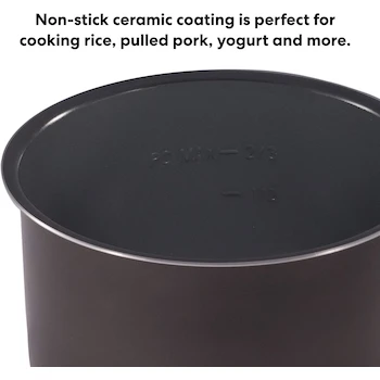 Imagen 3 de Instant Pot Bote Interior Antiadherente de Cerámica, Modelo IPCERAMIC60, Color Gris, Capacidad 5.7 Litros (5.67L), Diámetro 9.53 Pulgadas, Peso 630 g