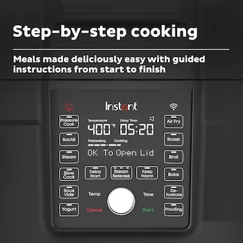 Imagen 5 de Instant Pot Duo Crisp Ultimate Tapa con WIFI, Freidora de Aire 13 en 1 y Olla de Presión, 6.5 Quart / 6 Litros, Negro