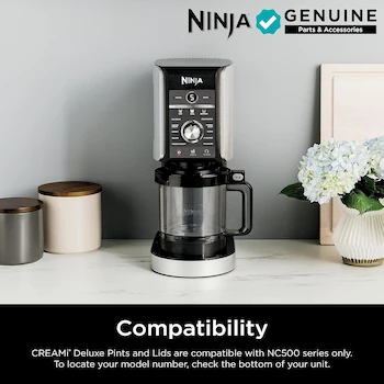 Imagen 3 de Ninja XSKPNTLD2 CREAMi - Pintas y tapas de lujo de 24 oz, paquete de 2, compatibles con fabricantes de helados Ninja Creami Deluxe de la serie NC500, tapas de coral y amarillo