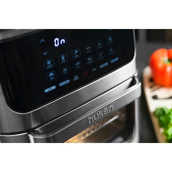 Imagen 4 de Hukën x MasterChef Horno + Freidora de Aire BAKE N’ FRY 12 L con Panel Touch Doble Pantalla LED, Puerta Desmontable, Ventana con Luz, 5 Accesorios y Recetario